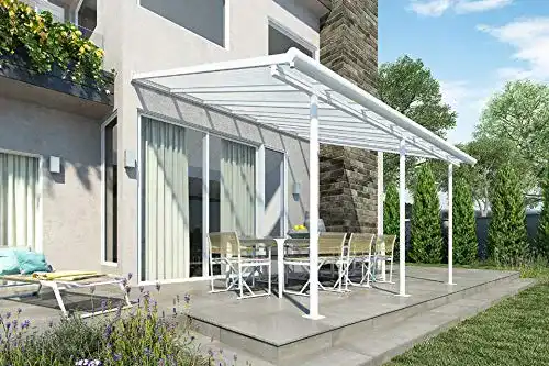 Terrassenüberdachung Fonteyn aus Aluminium in Weiß – 420 x 300 cm