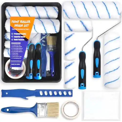 Malerset Powzoo 12-teiliges Farbroller Set mit Zubehör für Malerarbeiten
