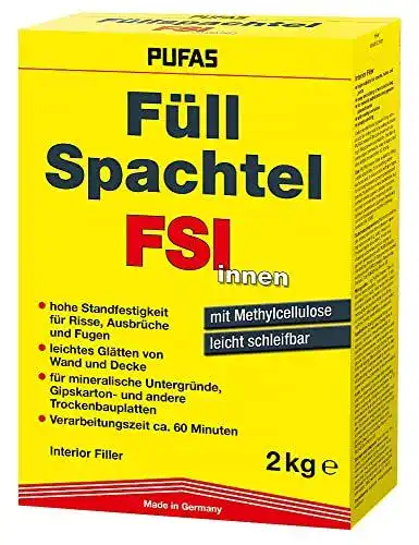 Pufas Füllspachtel Innen 2 Kg für Wandspachtelarbeiten