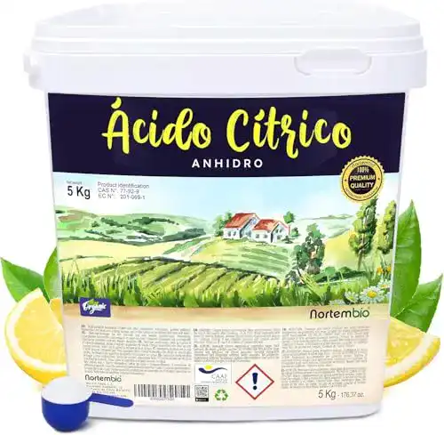 Nortembio Zitronensäure 5 Kg, wasserfrei Entkalker und Reiniger