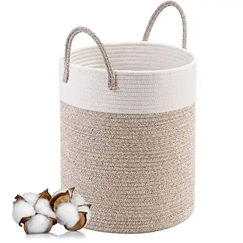 Wäschekorb mit Henkel faltbar geflochten groß 46×38 cm