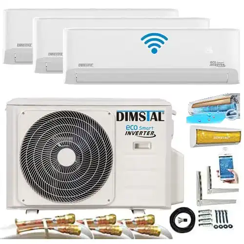 Dimstal Klimaanlage A++ 4m QuickConnect Trio-Split mit WiFi Steuerung