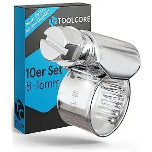 Schlauchschellen aus Edelstahl 8-16mm von TOOLCORE – 10 Stück