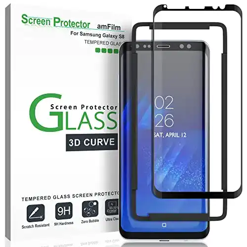 Schutzfolie für Samsung Galaxy S8 von amFilm mit vollständiger Abdeckung