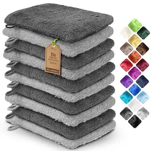 Waschlappen NatureMark NM-HT0829 Frottier, 10 Stück