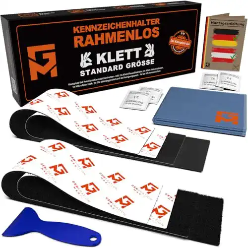 Klett-Kennzeichenhalter Genmag Klett Rahmenlos für Autos