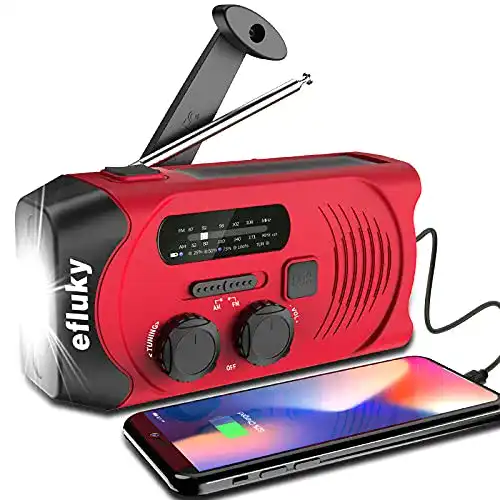 Solar Radio efluky AM/FM mit Kurbel und USB-Ladung