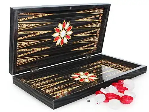 Backgammon Semus Orientalische Tavla XXL mit Intarsien-Design