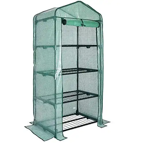 Gardebruk Foliengewächshaus 158x49x69 cm mit 4 Ablagen