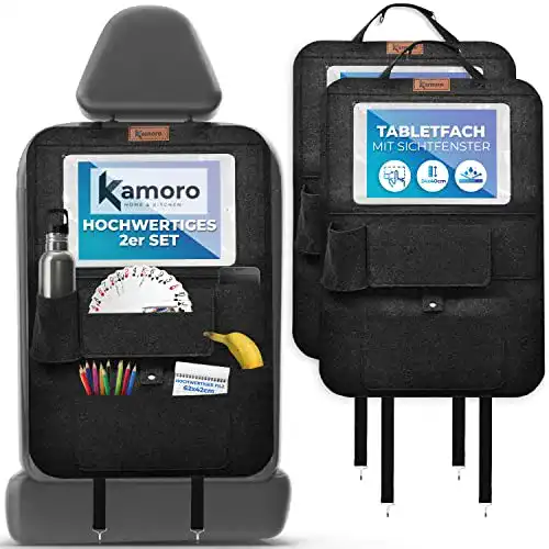 Auto-Organizer Kamoro für Autositz mit Tablet-Halter und Filz-Rückenlehnenschutz
