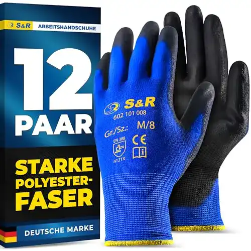 Montagehandschuhe S&R Schutzhandschuhe im 12er Set