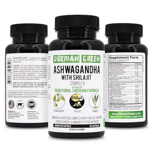 Mumijo Sibirischer Grüner Ashwagandha mit Altai Shilajit und Kurkuma
