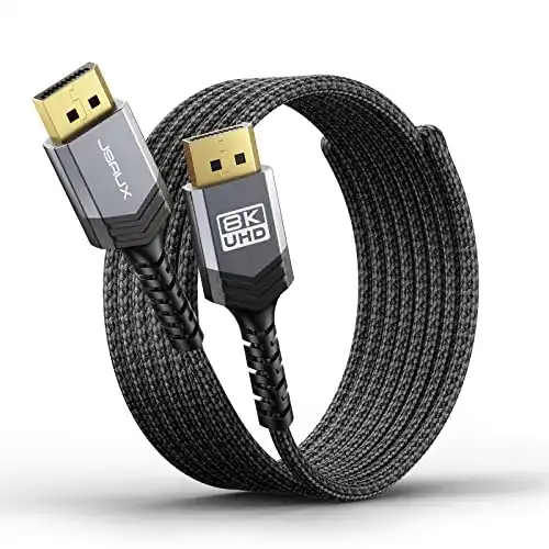 DisplayPort-Kabel Jsaux 1.4, 1m, 32,4Gbps, Nylon Geflecht