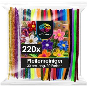 Pfeifenreiniger Officetree 220 Bunte Pfeifenputzer für Bastelarbeiten