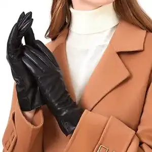 Lederhandschuhe für Damen aus echtem Lammleder mit Kaschmir-Futter