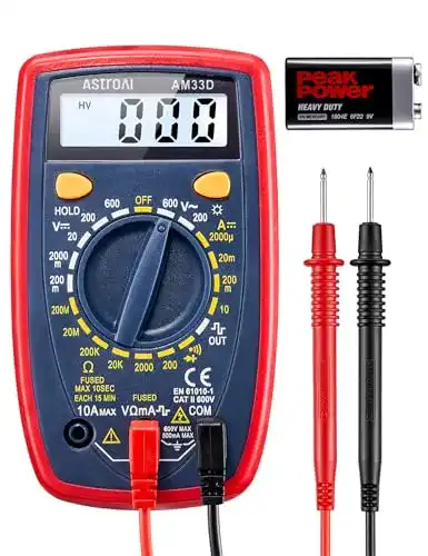 Multimeter AstroAI Digital mit Ohm Volt Ampere Spannung Tester