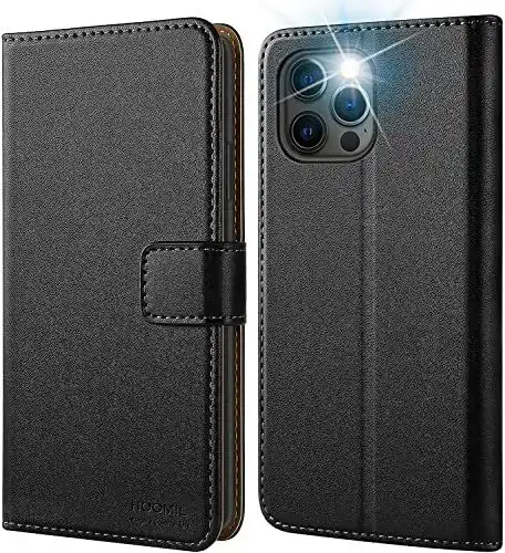 Hoomil MagFlip Lederhülle für iPhone 12 und 12 Pro