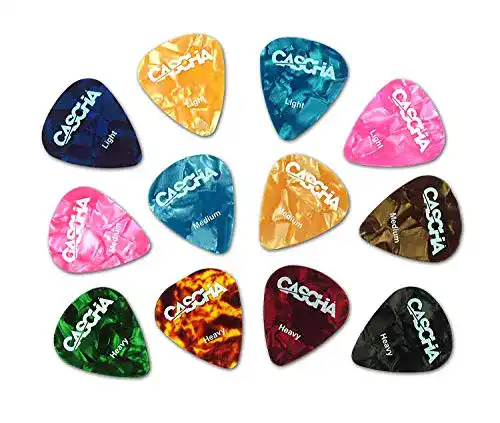 Plektrum Set CASCHA HH 2002 mit 12 Gitarren-Picks