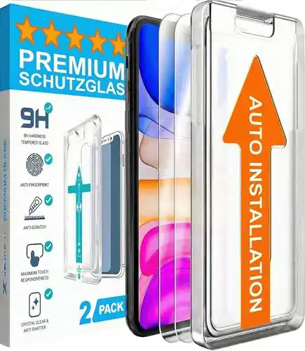 iPhone Schutzfolie XeloTech 2 Stück Schutzglas für iPhone 11 Pro und Xs
