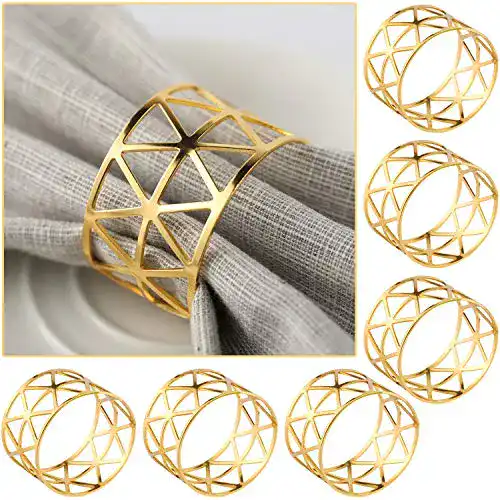 Serviettenringe COCHIE in Gold aus Metall, 6er Set