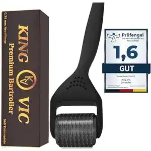 Bartroller King Vic Dermaroller mit echten 0,5 mm Nadeln