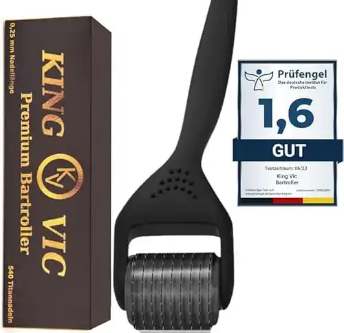 Bartroller King Vic Dermaroller mit echten 0,5 mm Nadeln