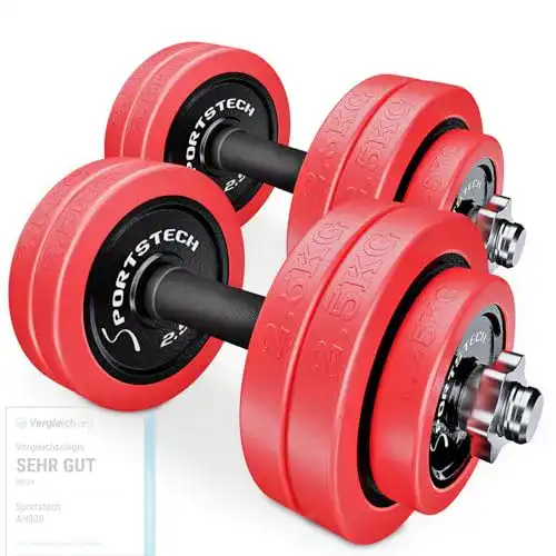 Langhantelset Sportstech 2in1 mit Silikonüberzug für effektives Training