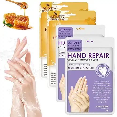 Handmaske Zoxpm – 4 Paar feuchtigkeitsspendende Handpflege-Handschuhe