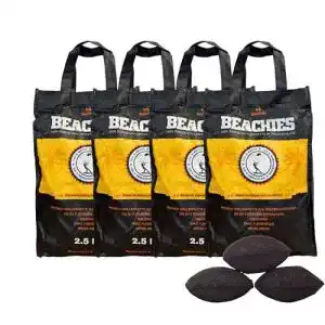Kokosbriketts BlackSellig 10 kg Beachies (4 x 2,5 kg) für Grill und BBQ
