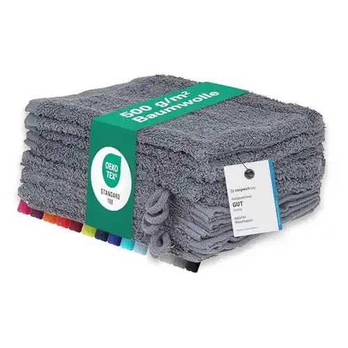 Waschlappen BaSaTex 10er Set aus 100% Baumwolle