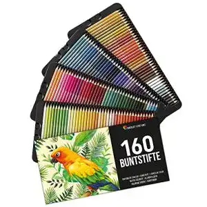 Zenacolor 160 Buntstifte Set Nummerierte Buntstifte für Kreative