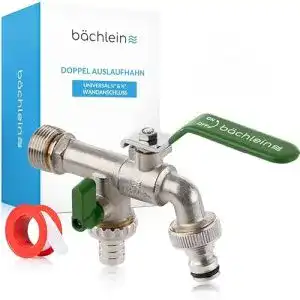 Bächlein Universal Doppel Auslaufhahn für den Garten