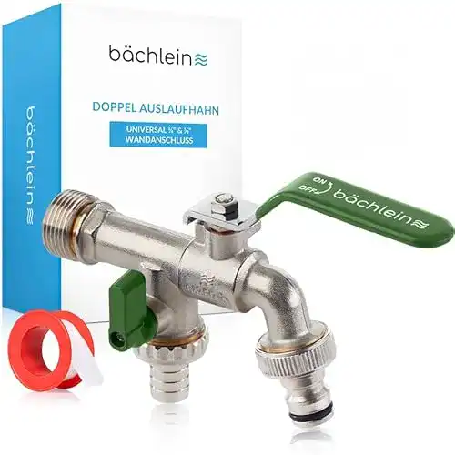 Bächlein Universal Doppel Auslaufhahn für den Garten