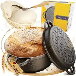 Brotbackform mit Deckel aus Gusseisen für vielseitiges Backen