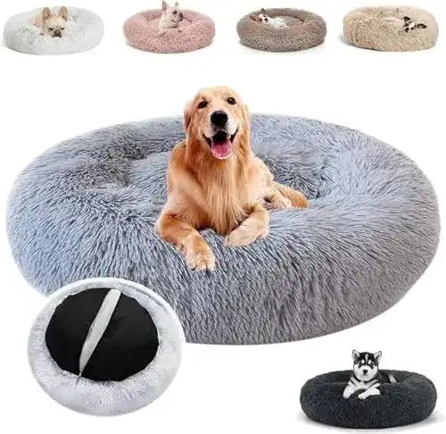 Hundebett Donut JRUI Rundes Hundekissen für Katzen und Hunde