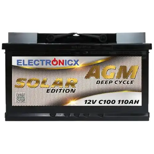 AGM-Batterie 110Ah 12V für Solaranwendungen und Wohnmobile