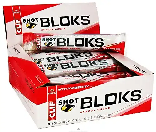 Clif Schuss Bloks Erdbeere 60g – 18 Stück für Ausdauersport