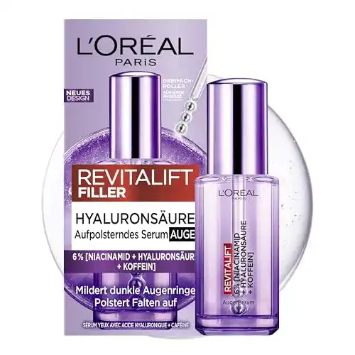 Augenserum von L’Oréal Paris mit 1,5% Hyaluronsäure und 1% Koffein