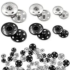 Druckknöpfe Leikedun Set mit 60 Sätzen in Schwarz Silber Metall