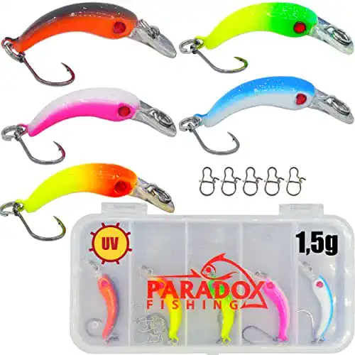 Wobbler Set für Forellenangeln – 5 langsam sinkende Wobbler (3,9 cm)