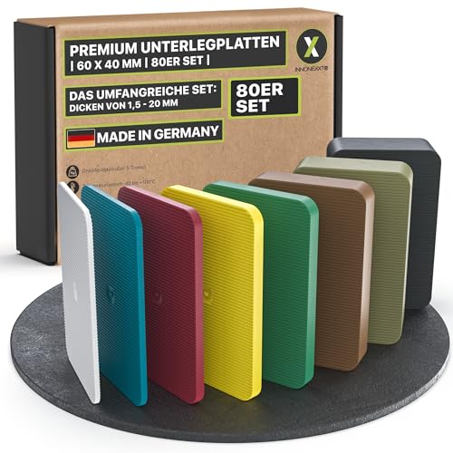 Unterlegplatten Innonexxt Premium 60 x 40 mm, 80 Stück Mix