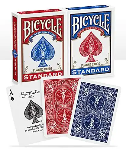 Bicycle Pokerkarten 1001781 Kartendeck Standard 2er-Pack Rot und Blau