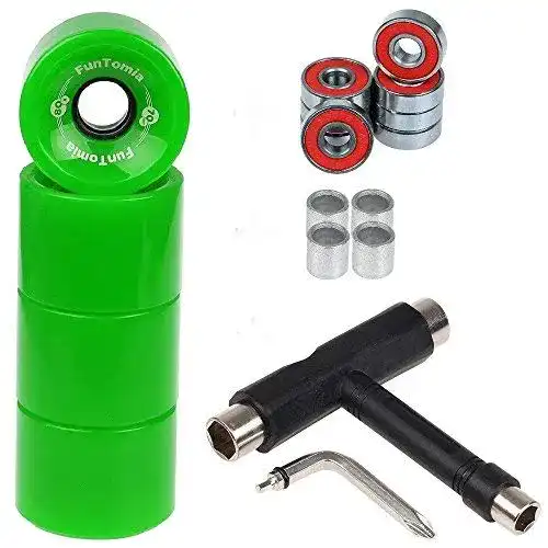 Longboard-Rollen FunTomia 70x51mm 4 Stück für Skateboard und Longboard
