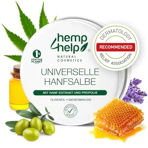 Hanfsalbe Hemp Help zur Pflege bei Neurodermitis mit Propolis und Manuka