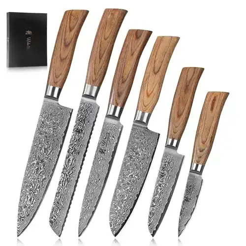 Wakoli Damastmesser-Set EDIB Pro Premium 6-teilig