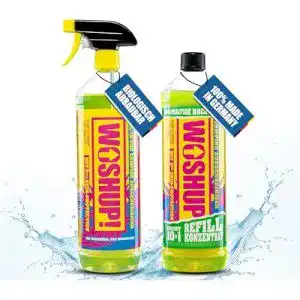 Biologisch abbaubares Autoshampoo Woshup für Wohnwagen und Camping