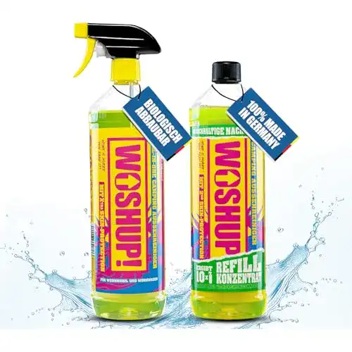 Biologisch abbaubares Autoshampoo Woshup für Wohnwagen und Camping