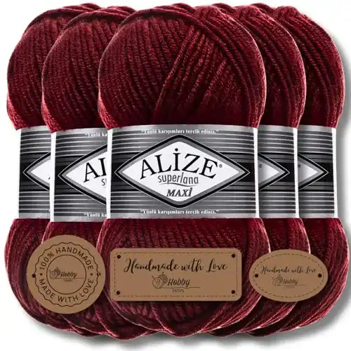Chenille Wolle Hobby Yarn Alize 5x 100g Superlana Maxi Türkische Wolle