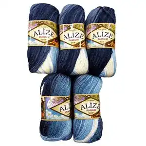 Wolle Alize Burcum Batik 5 x 100 Gramm in Mehrfarbig mit Farbverlauf