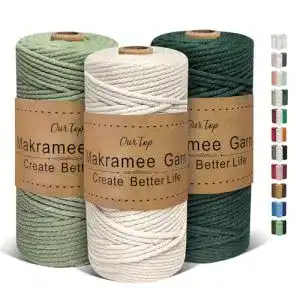 Makramee Garn Ourtop 3er Set 3mm x 100m für DIY Projekte